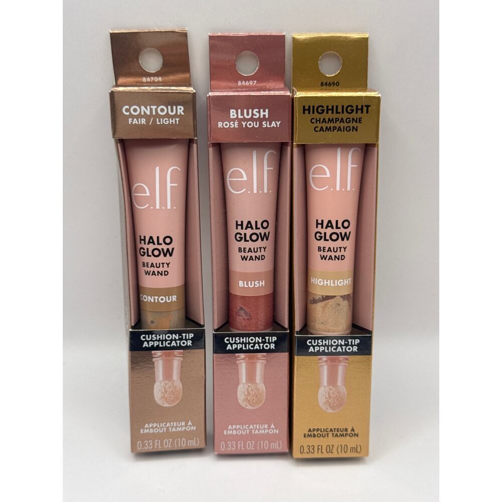 Elf Cosmetics Halo Glow Cushion Tip App. Contour Highlighter & Blush‎ Trio BNIB